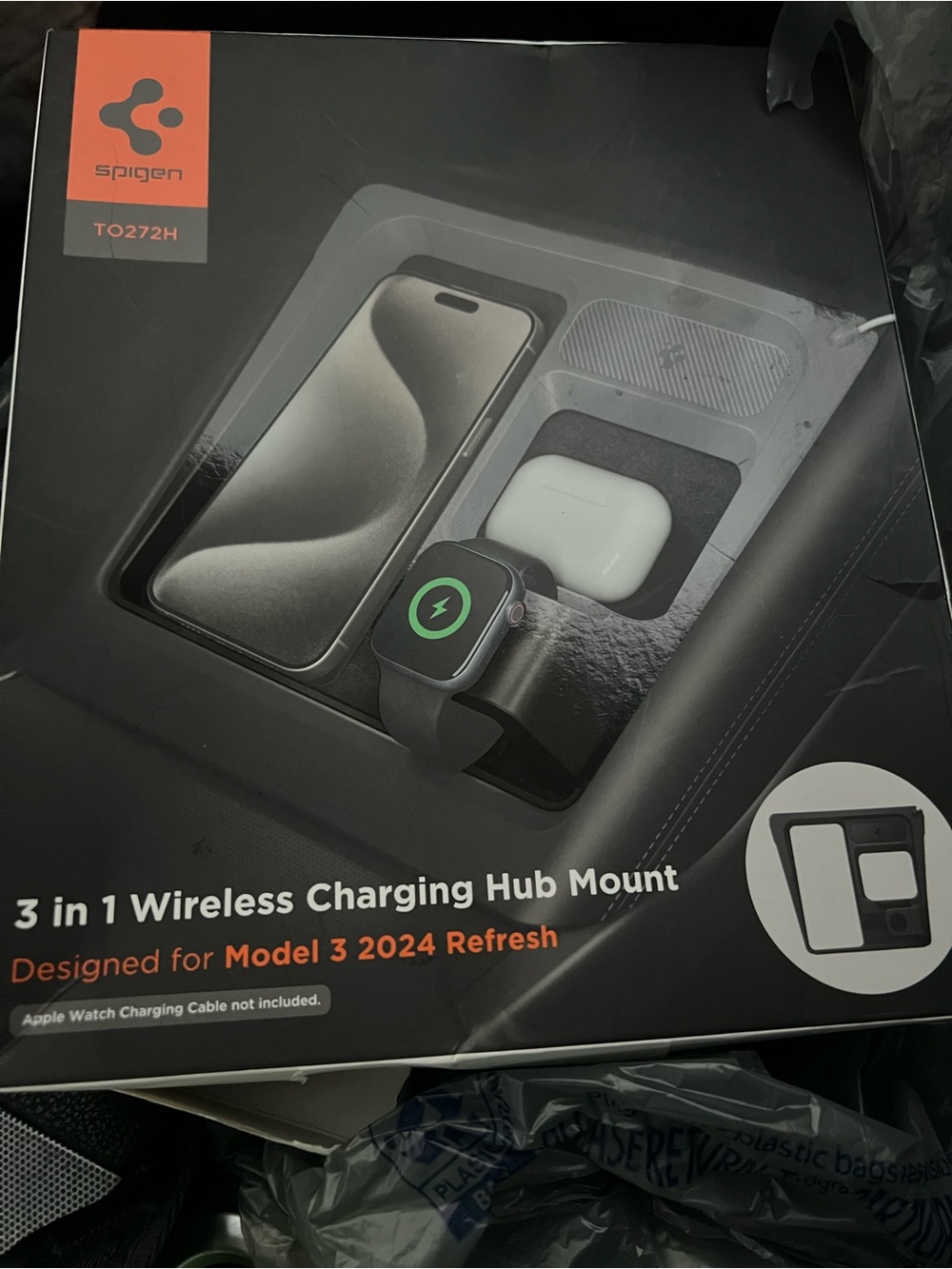Spigen 3-in-1 Wireless Charging Hub Mount - Black